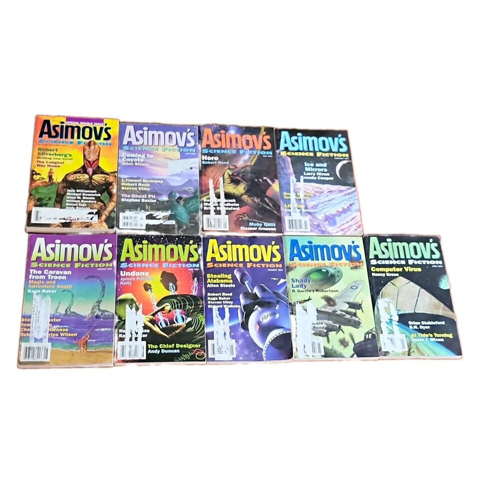 Asimov's Science Fiction Magazine Lot of 10 2001 Jan-Feb-Mar-Apr-May Double